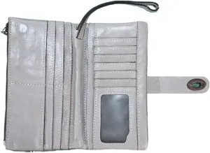 Patricia Nash Annesley Leather Wristlet Wallet, RFID Blocking, 8 inch (Formal Gray)