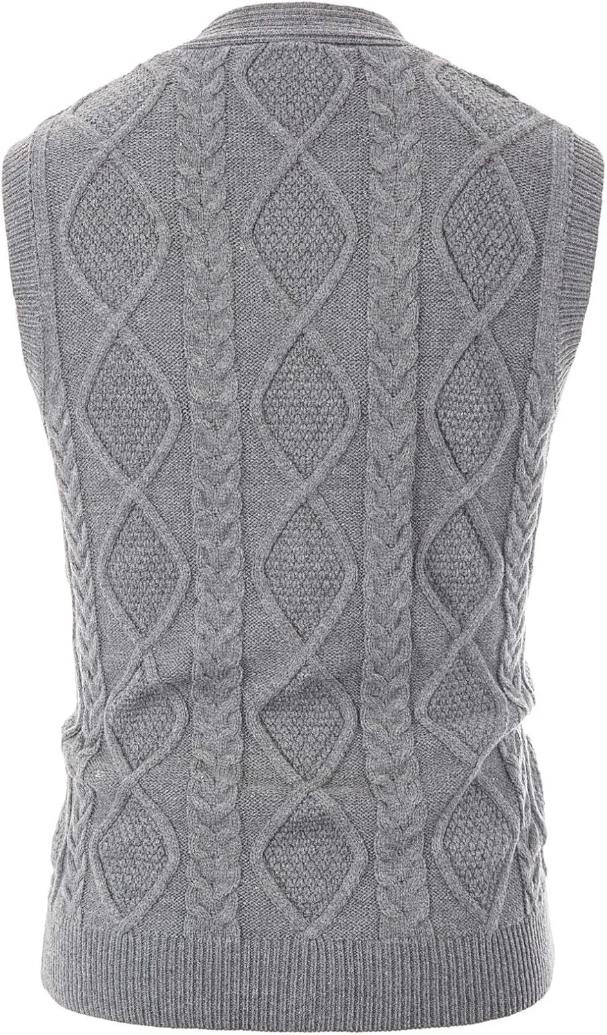 PJ PAUL JONES Men's Sweater Vest V-Neck Sleeveless Cable Knitted Cardigan Vest