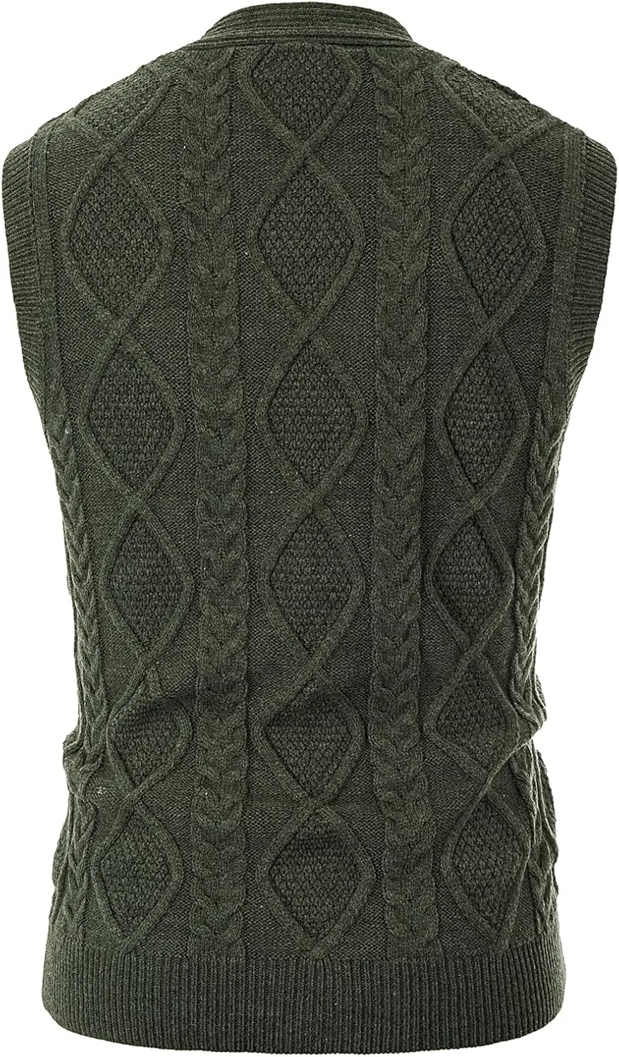 PJ PAUL JONES Men's Sweater Vest V-Neck Sleeveless Cable Knitted Cardigan Vest
