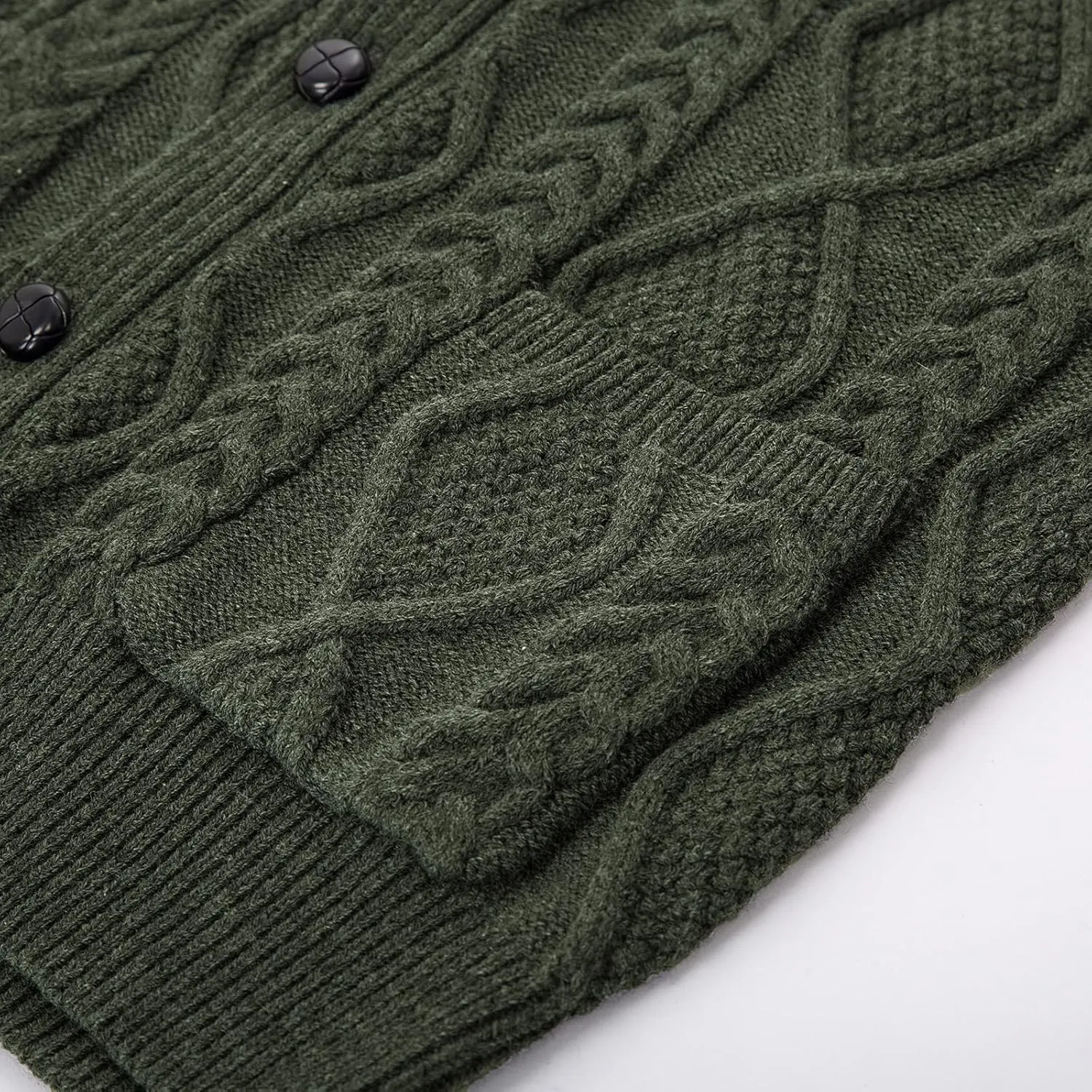 PJ PAUL JONES Men's Sweater Vest V-Neck Sleeveless Cable Knitted Cardigan Vest