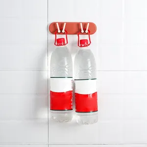 Plastic Multipurpose Holder Bathroom Accessories Organizer Wall Mounted Hanging Mount Shelf & Hooks (1pc)