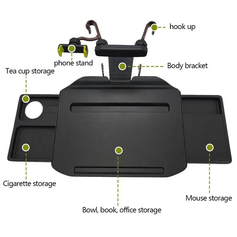 Portable Car Tray Laptop Table Organizer with Cup Phone Holder