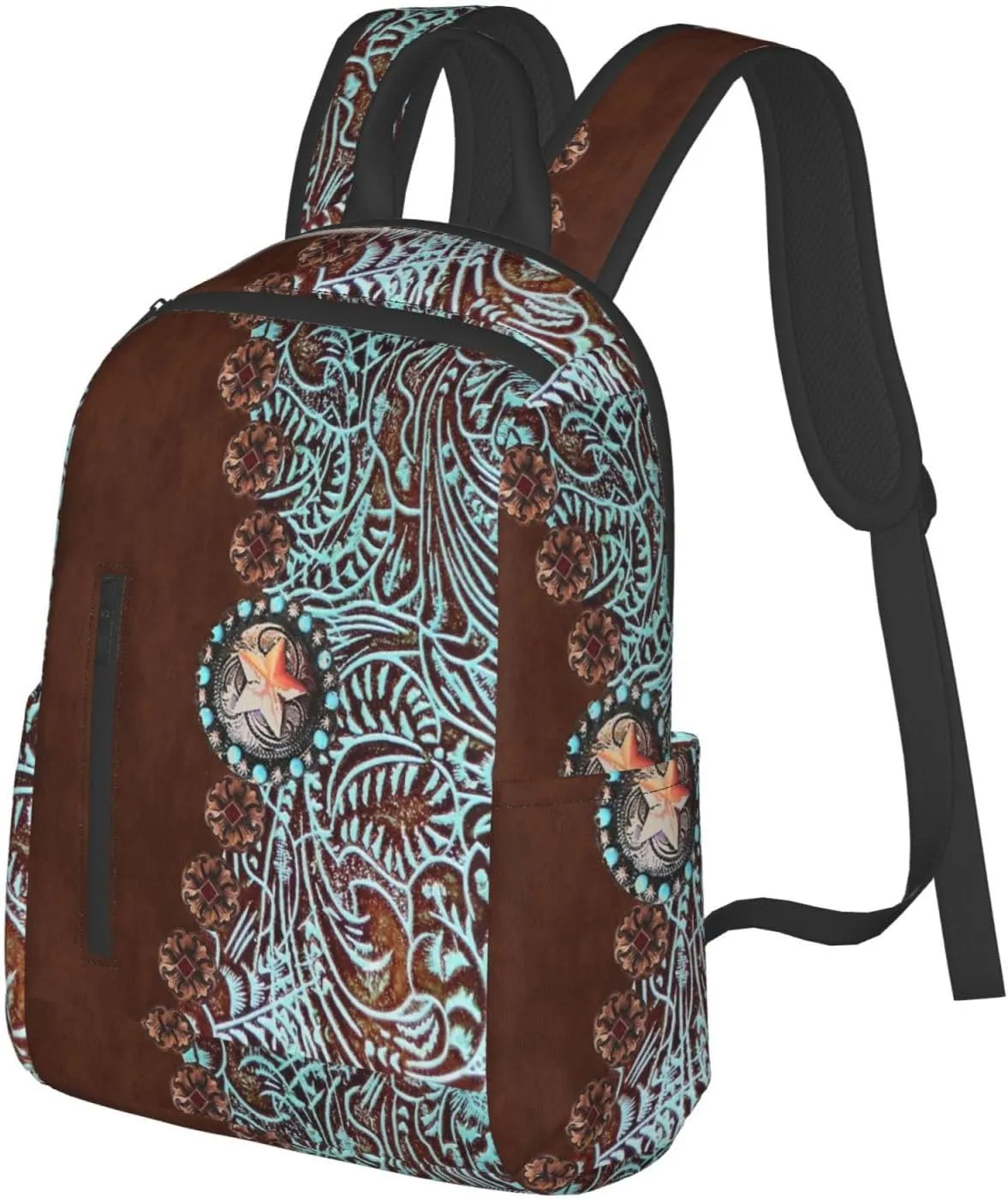 Primitive Cowboy Western Country Brown Star Rustic backpack bookbag laptop shoulder bag travel work backpacks multipurpose daypack for men women