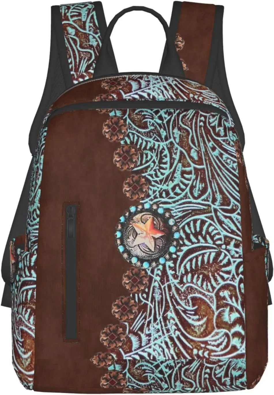 Primitive Cowboy Western Country Brown Star Rustic backpack bookbag laptop shoulder bag travel work backpacks multipurpose daypack for men women
