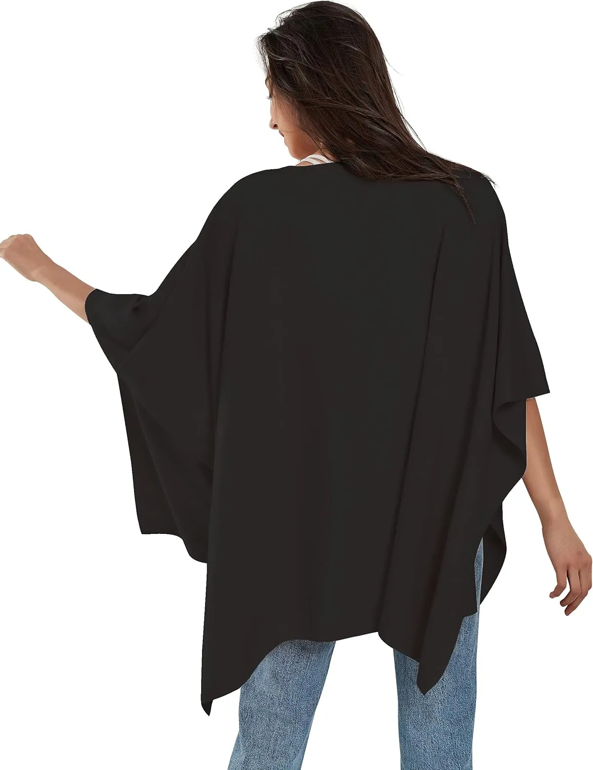 PULI Womens Pullover Poncho Sweater Cashmere Feel Shawl Wraps Loose Fitting Baggy Tops for Fall Winter
