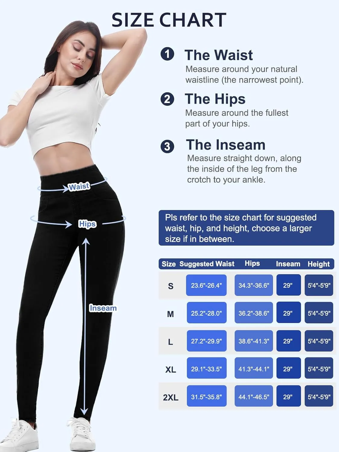 Pull on Skinny Jeans for Women, Stretchy High Waisted Leggings Trendy Tummy Control Demin Jegging with Pockets