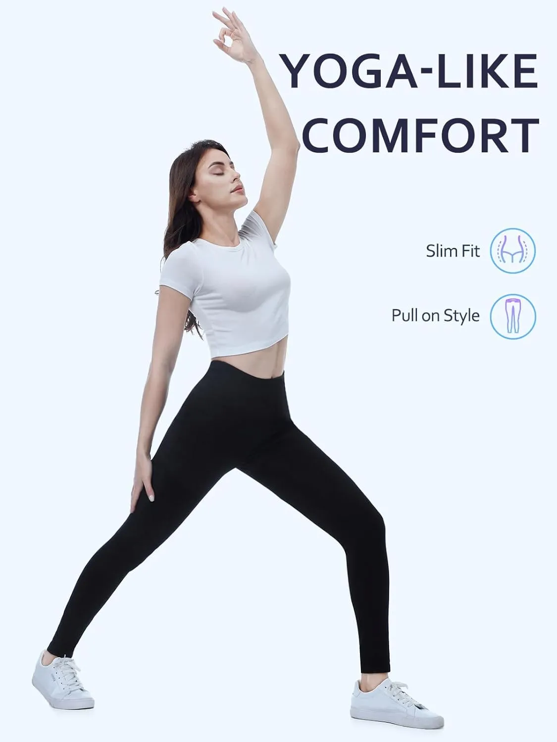 Pull on Skinny Jeans for Women, Stretchy High Waisted Leggings Trendy Tummy Control Demin Jegging with Pockets