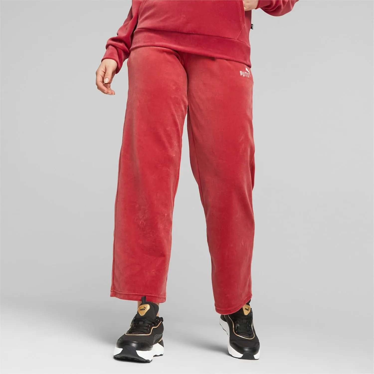 PUMA Women's Velour Straight Leg Sweatpants