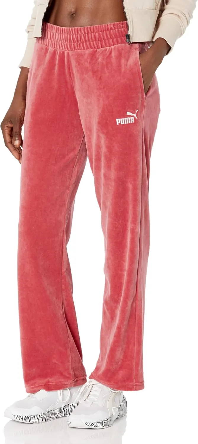 PUMA Women's Velour Straight Leg Sweatpants