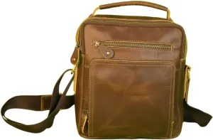Pure Rustic Leather Vintage Genuine Leather Cross-Body Messenger Satchel Bag Sling Bag Men & Women 11 Inch