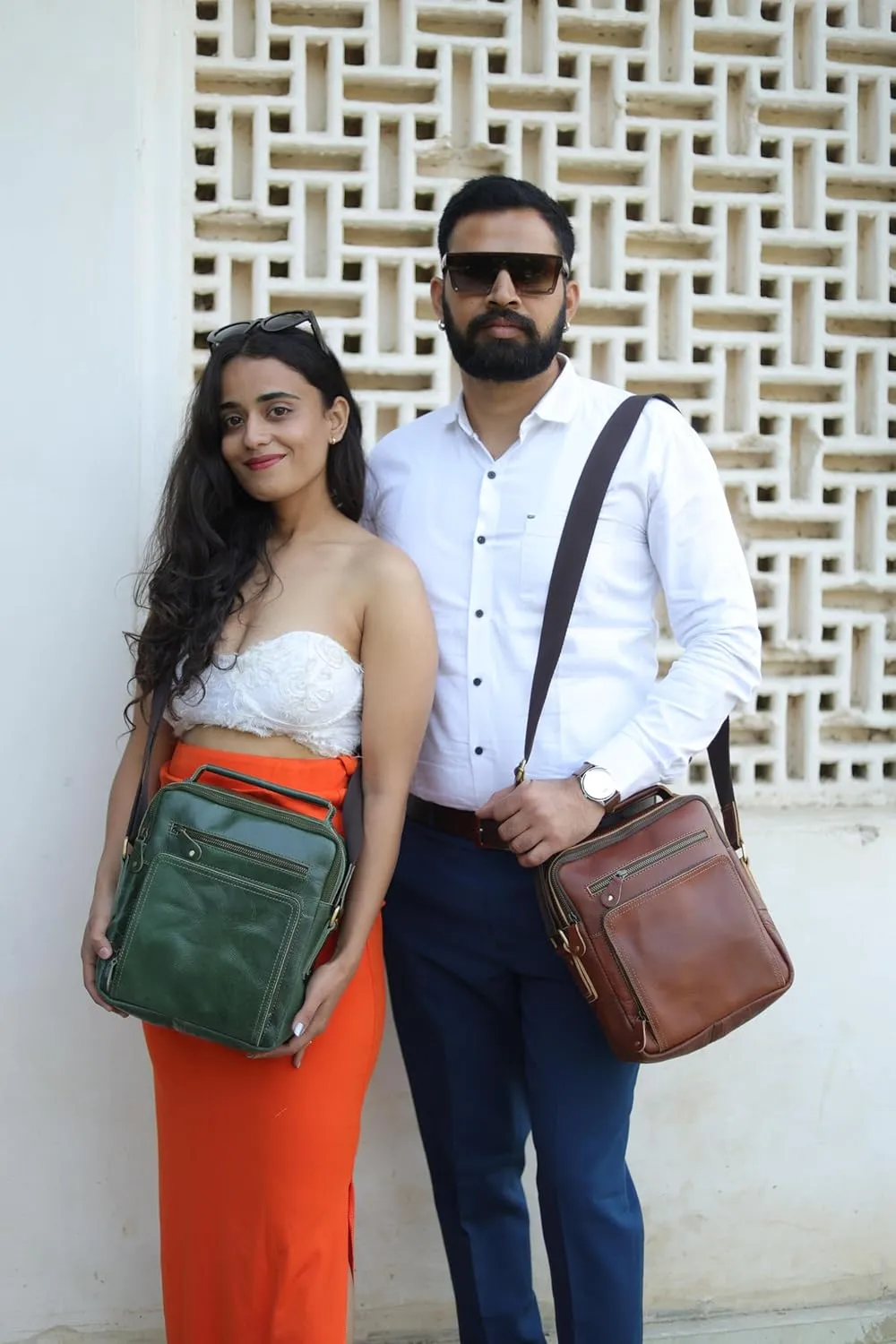 Pure Rustic Leather Vintage Genuine Leather Cross-Body Messenger Satchel Bag Sling Bag Men & Women 11 Inch