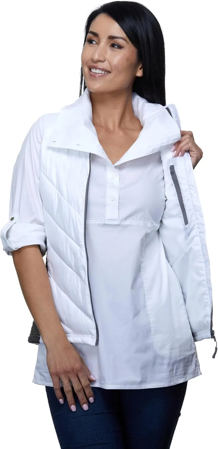 Quilted Vest for Women - Casual Lightweight Sleeveless Warm Winter Jacket - Modern Windproof Zip Up Women Vest