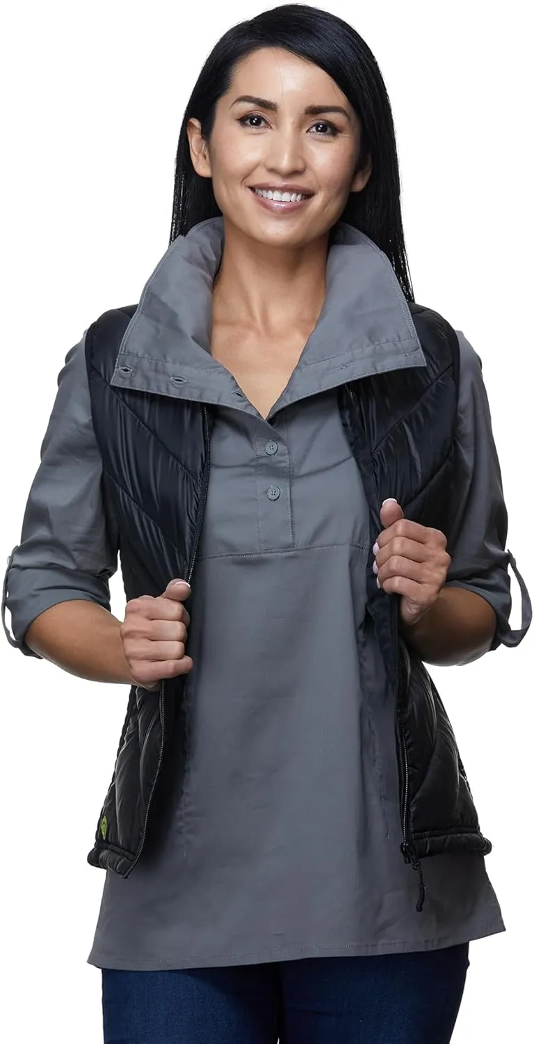 Quilted Vest for Women - Casual Lightweight Sleeveless Warm Winter Jacket - Modern Windproof Zip Up Women Vest