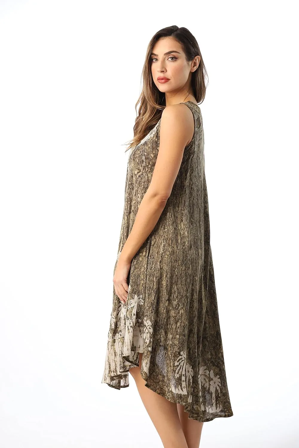 Riviera Sun Batik Marble Tie Dye Summer Dress Beach Cover up