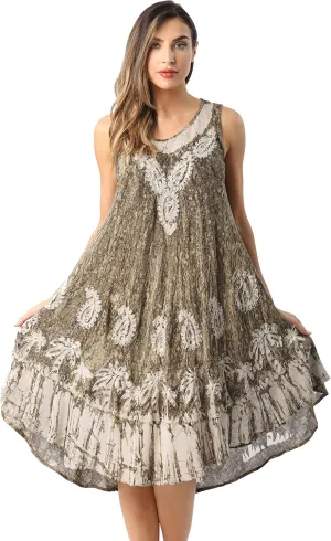 Riviera Sun Batik Marble Tie Dye Summer Dress Beach Cover up