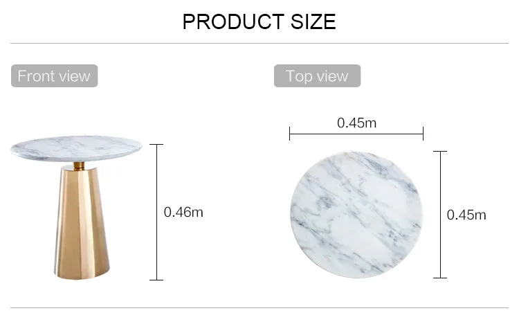 Rubeza Sofia Side Table  - White & Gold