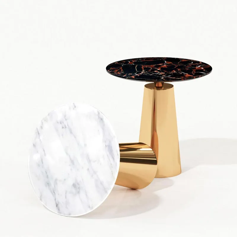 Rubeza Sofia Side Table  - White & Gold