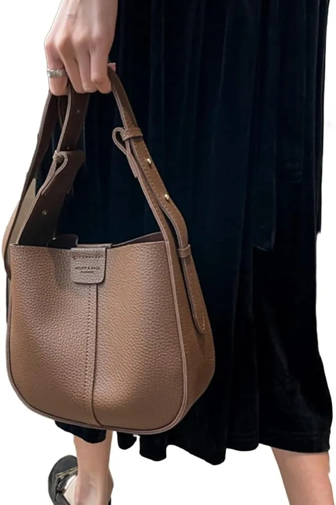 Shoulder Bag for Women Girl Large Capacity Solid Color Bucket Bags with Small Purse Crossbody Bag Versatile Fashion Bag