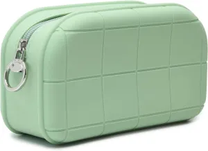 Silicone Makeup Bag Travel Cosmetic Bag Stuff Bag Makeup Pouch Cute Makeup Organizer Versatile Zipper Pouch for Women (Green)