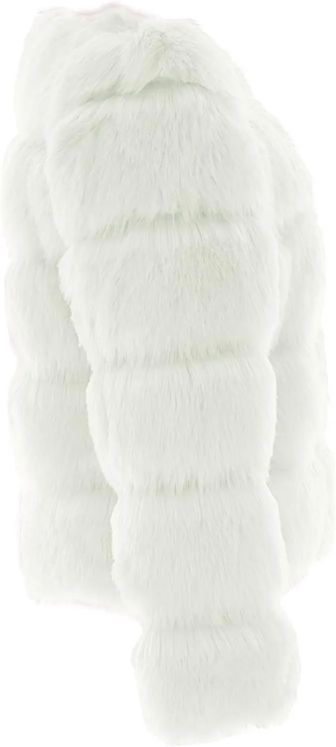 Simplee Women Luxury Winter Warm Fluffy Faux Fur Short Coat Jacket Parka Outwear