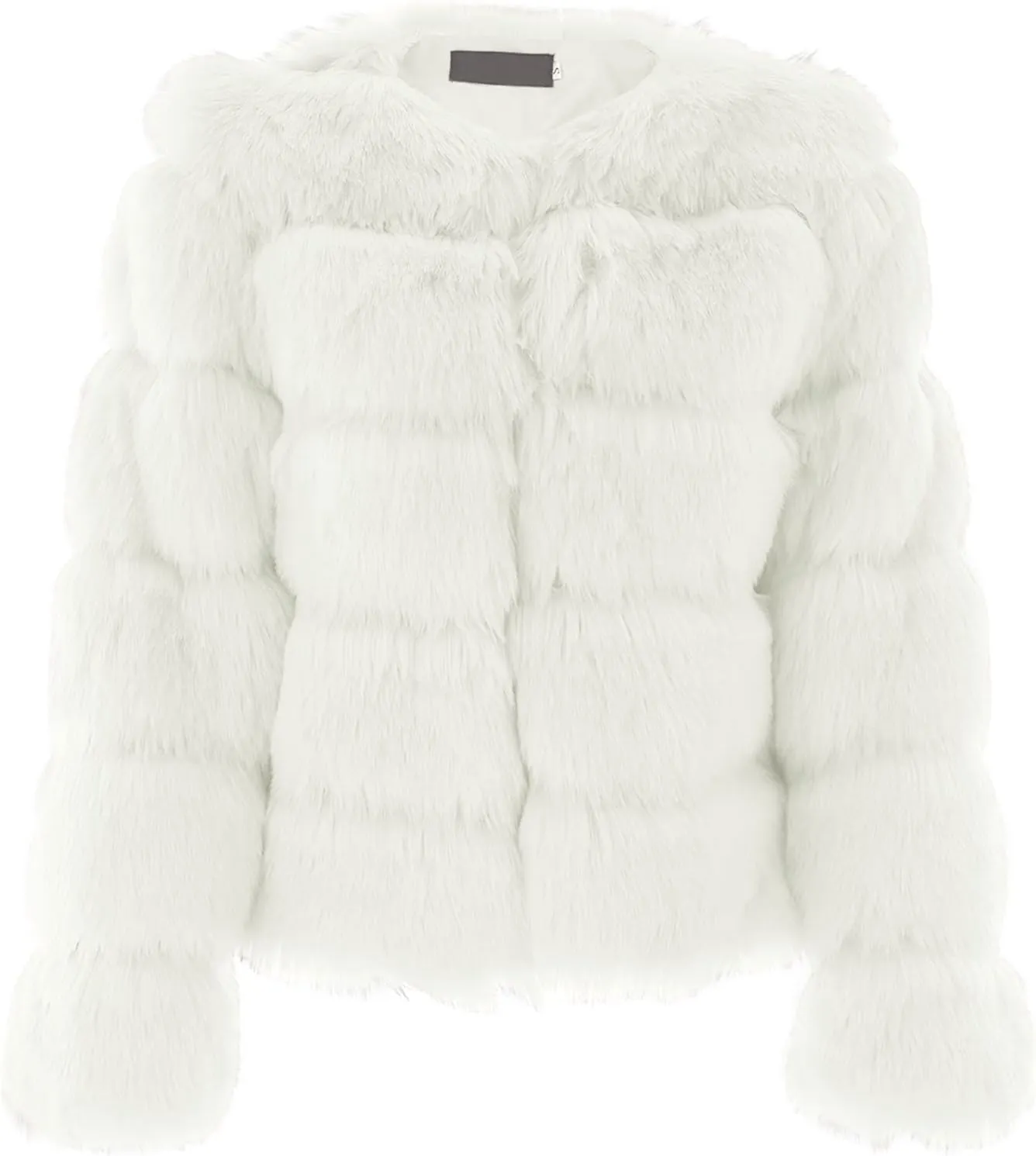 Simplee Women Luxury Winter Warm Fluffy Faux Fur Short Coat Jacket Parka Outwear