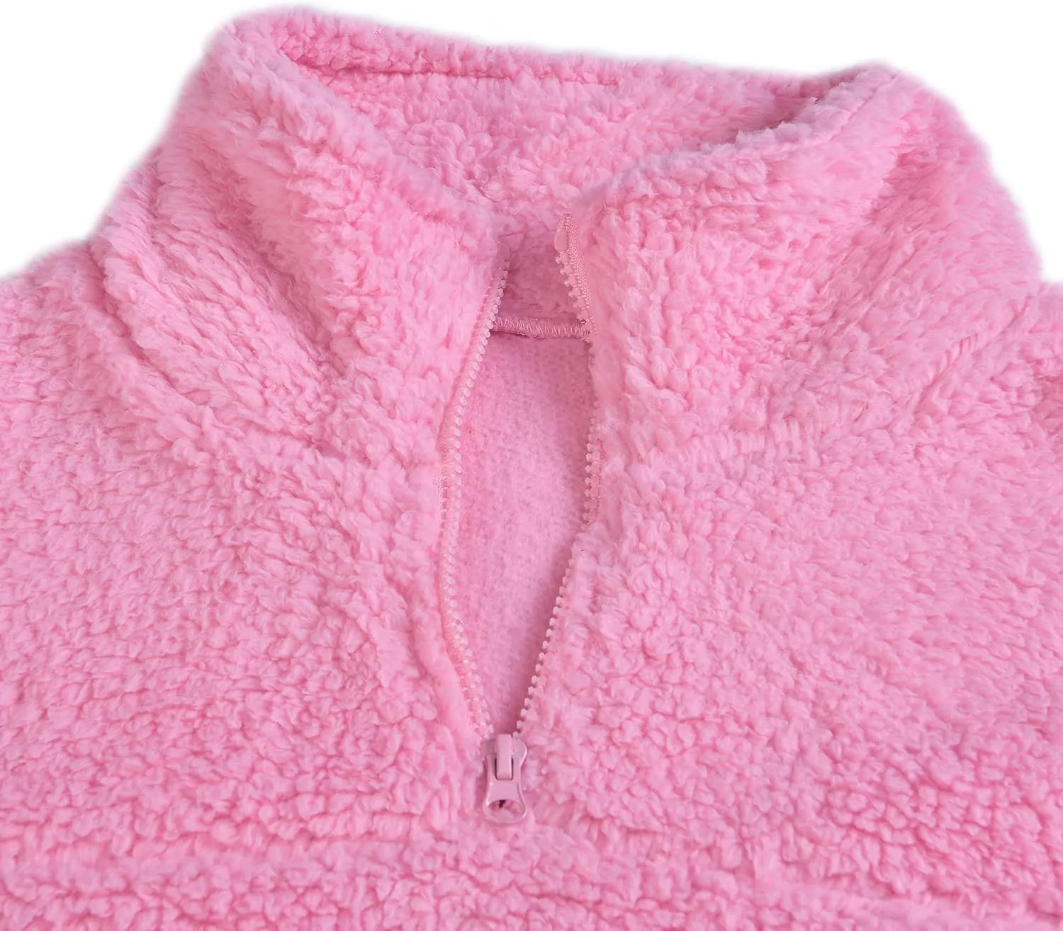 Sleepdown Womens Sweatshirt Long Sleeve Fuzzy Sherpa Fleece Zip Up Sweatshirts for Women Fluffy Pullover Tops with Pockets