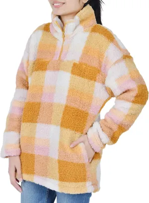 Sleepdown Womens Sweatshirt Long Sleeve Fuzzy Sherpa Fleece Zip Up Sweatshirts for Women Fluffy Pullover Tops with Pockets