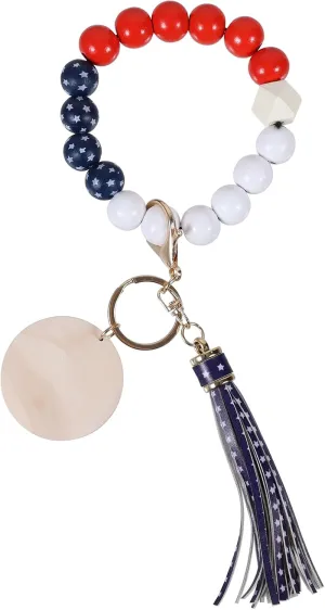 Softball Baseball Charm Keychains Wooden Key Ring Bracelet Wristlet Women Girls Sport Athlete Game Day