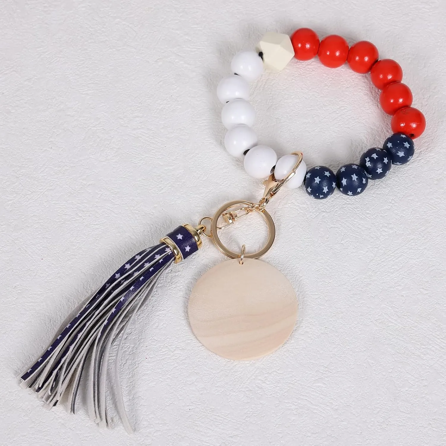 Softball Baseball Charm Keychains Wooden Key Ring Bracelet Wristlet Women Girls Sport Athlete Game Day