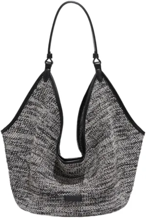 Straw Purses for Women Raffia Straw Large Tote Bag Chic Shoulder Bag Hobo for Beach Summer Travel