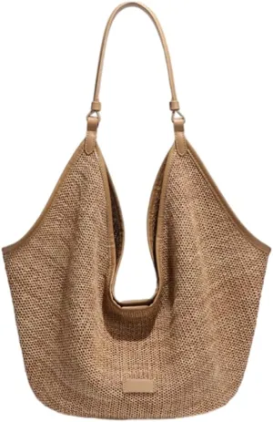 Straw Purses for Women Raffia Straw Large Tote Bag Chic Shoulder Bag Hobo for Beach Summer Travel