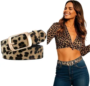 SUOSDEY Fashion Womens Leather Belt, Soft Leather Waist Belt with Pin Buckle for Jeans Pants,width 1.3"