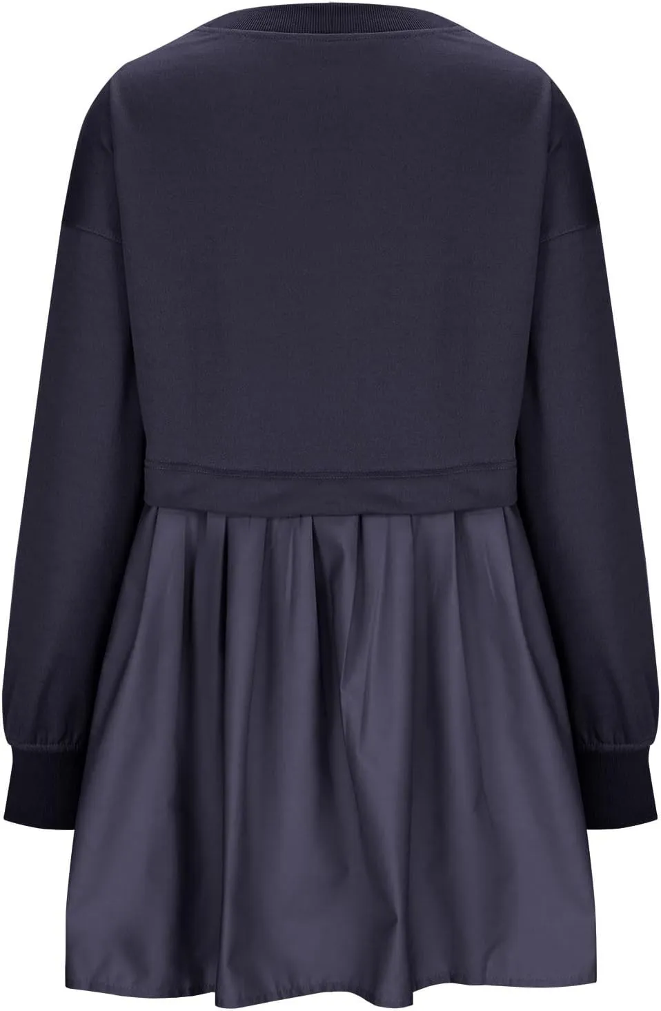 Sweatshirt Dresses for Women 2024 Casual Long Sleeve Patchwork Tops Oversized Crewneck Pullover Fashion Mini Dress