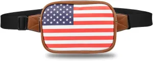 Tipsy Elves Brown American Flag Fanny Pack