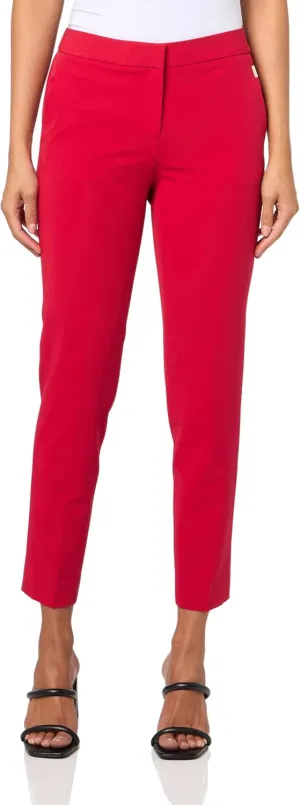 Tommy Hilfiger Women's Suits Sloane Slim-Leg Ankle Pants, Scarlet, 8