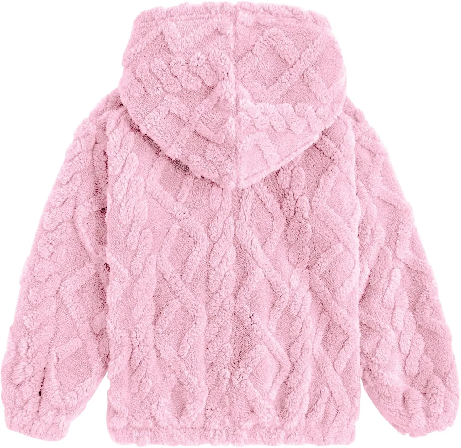TUONROAD Girls Fuzzy Fleece Hoodies Cable Knit Warm Sherpa Pullover Sweatshirt with Pockets 6-13 Years