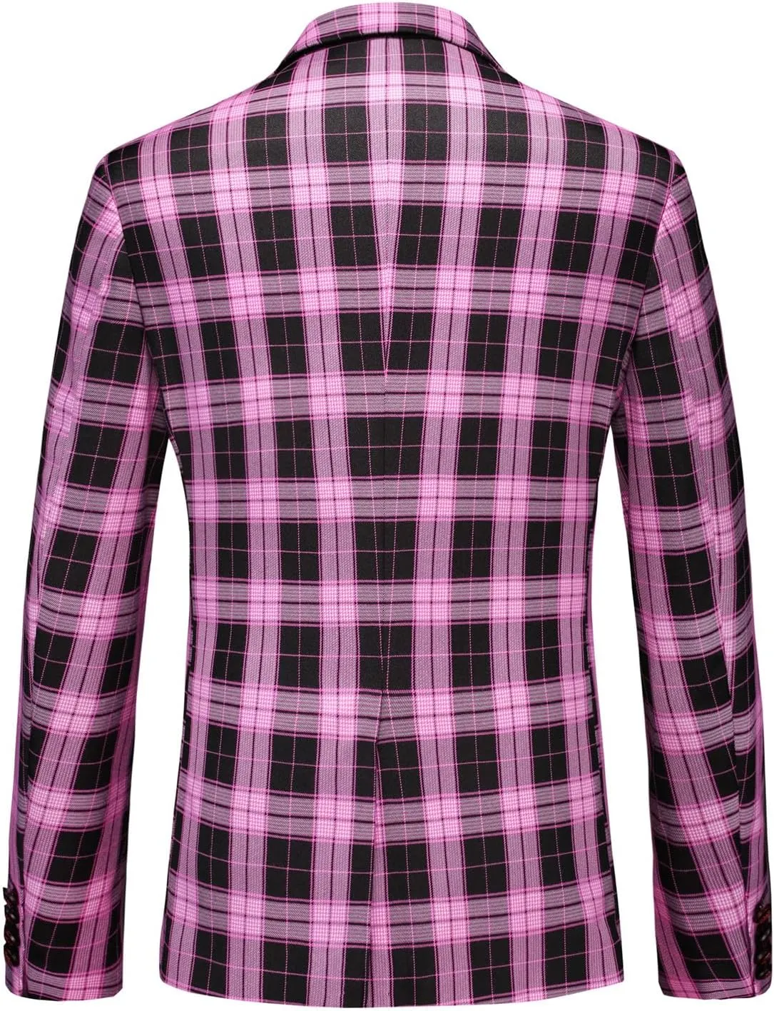UNINUKOO Men's Blazer Plaid Casual Slim Fit Sport Coats One Button Lightweight Checkered Suit Jacket