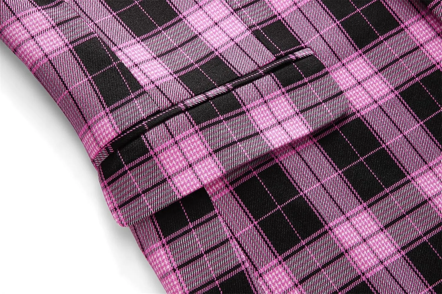 UNINUKOO Men's Blazer Plaid Casual Slim Fit Sport Coats One Button Lightweight Checkered Suit Jacket