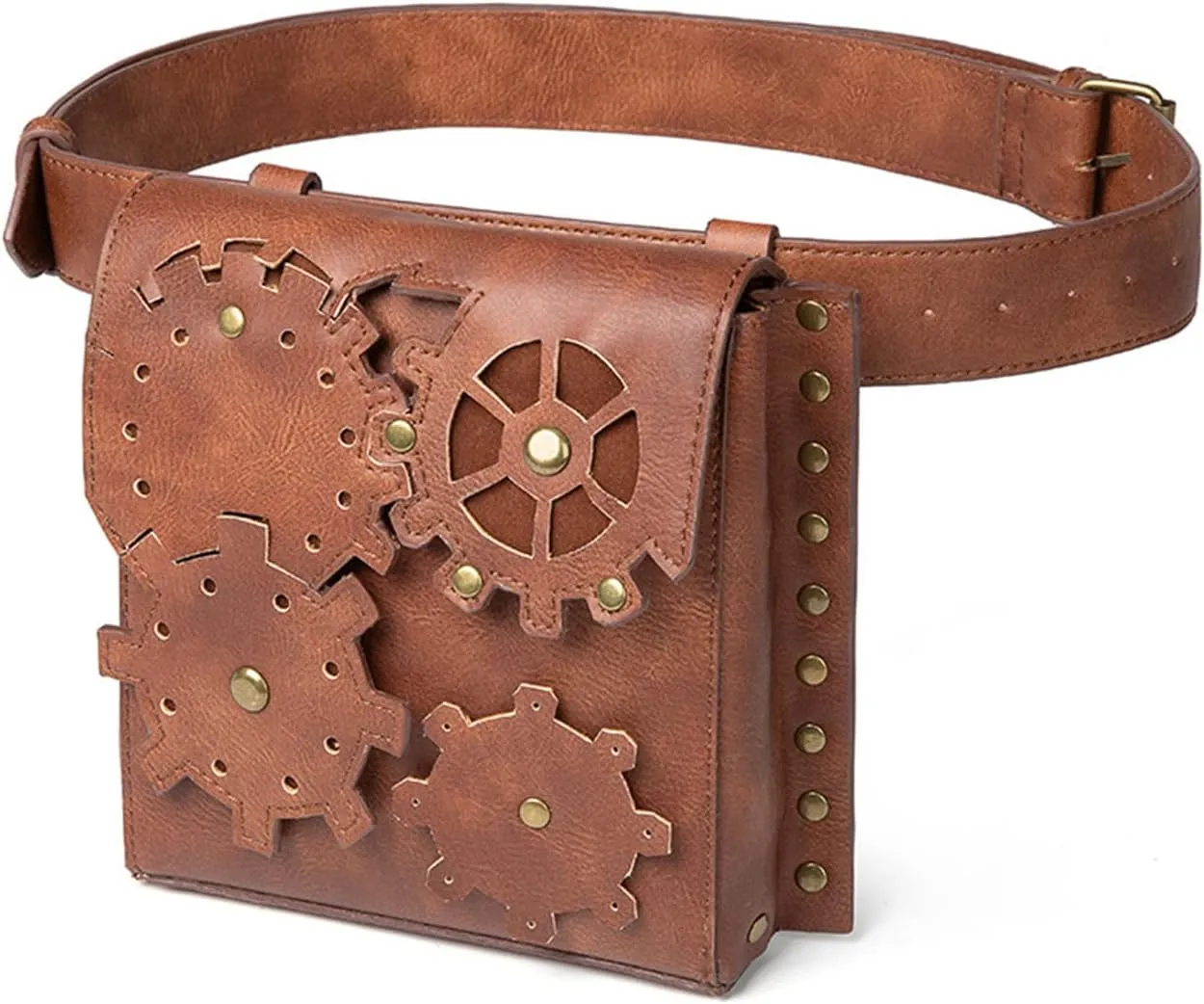 Vintage Gothic Retro Steampunk Waist Bag Fanny Pack Belt Bag Purse Travel Hiking Sport Pouch Steampunk Waist Bag Leather Motorcycle