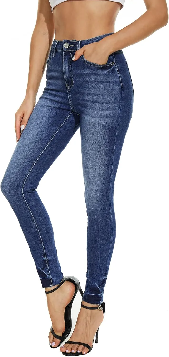 VIPONES Women Jeans High Waisted Skinny Stretchy Soft Slim Fit Distressed Comfy Classic Jeggings Denim Pants