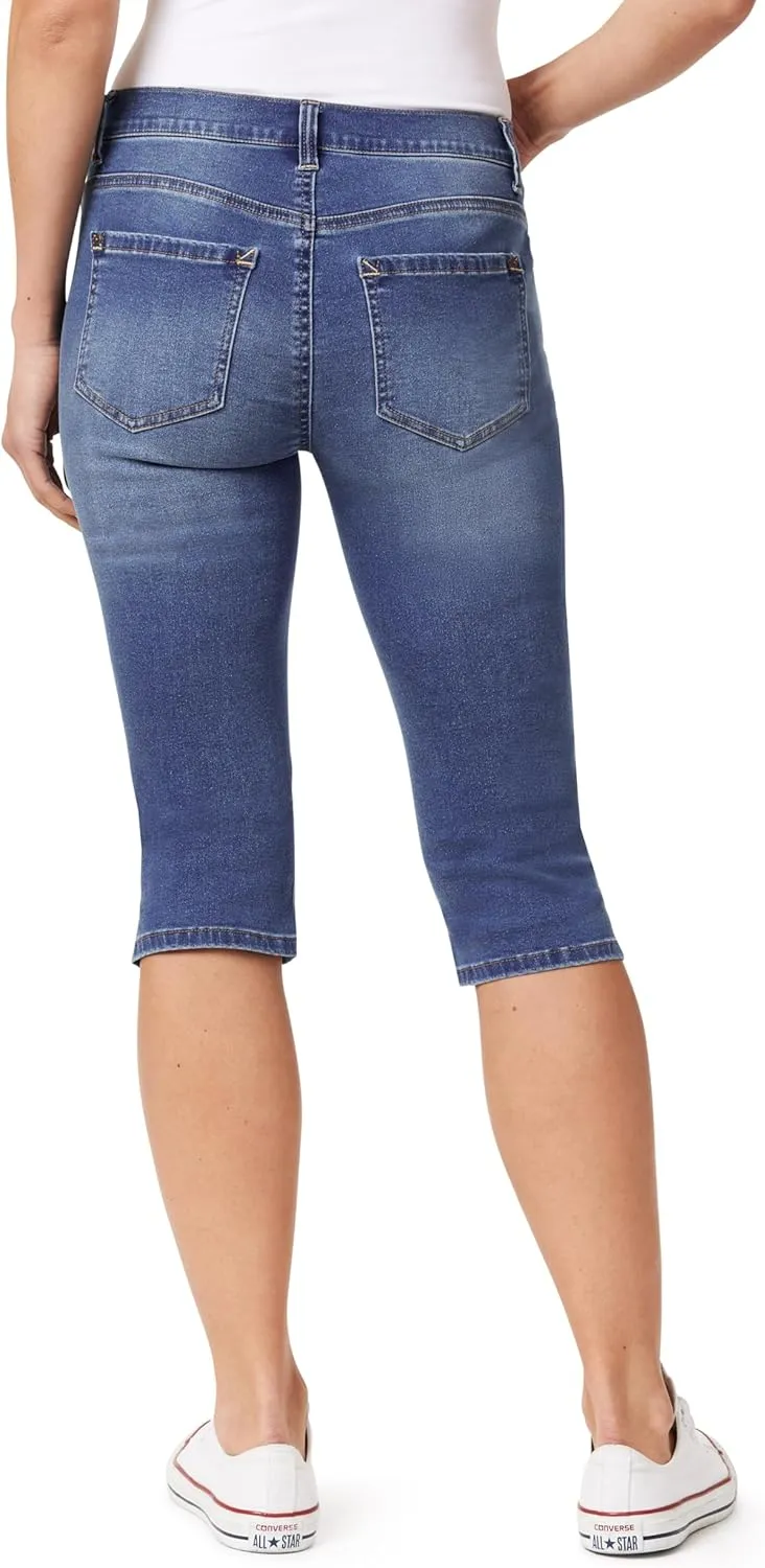 WallFlower Women's Irresistible 17" Skinny Capri Jeans High-Rise Insta Soft Juniors