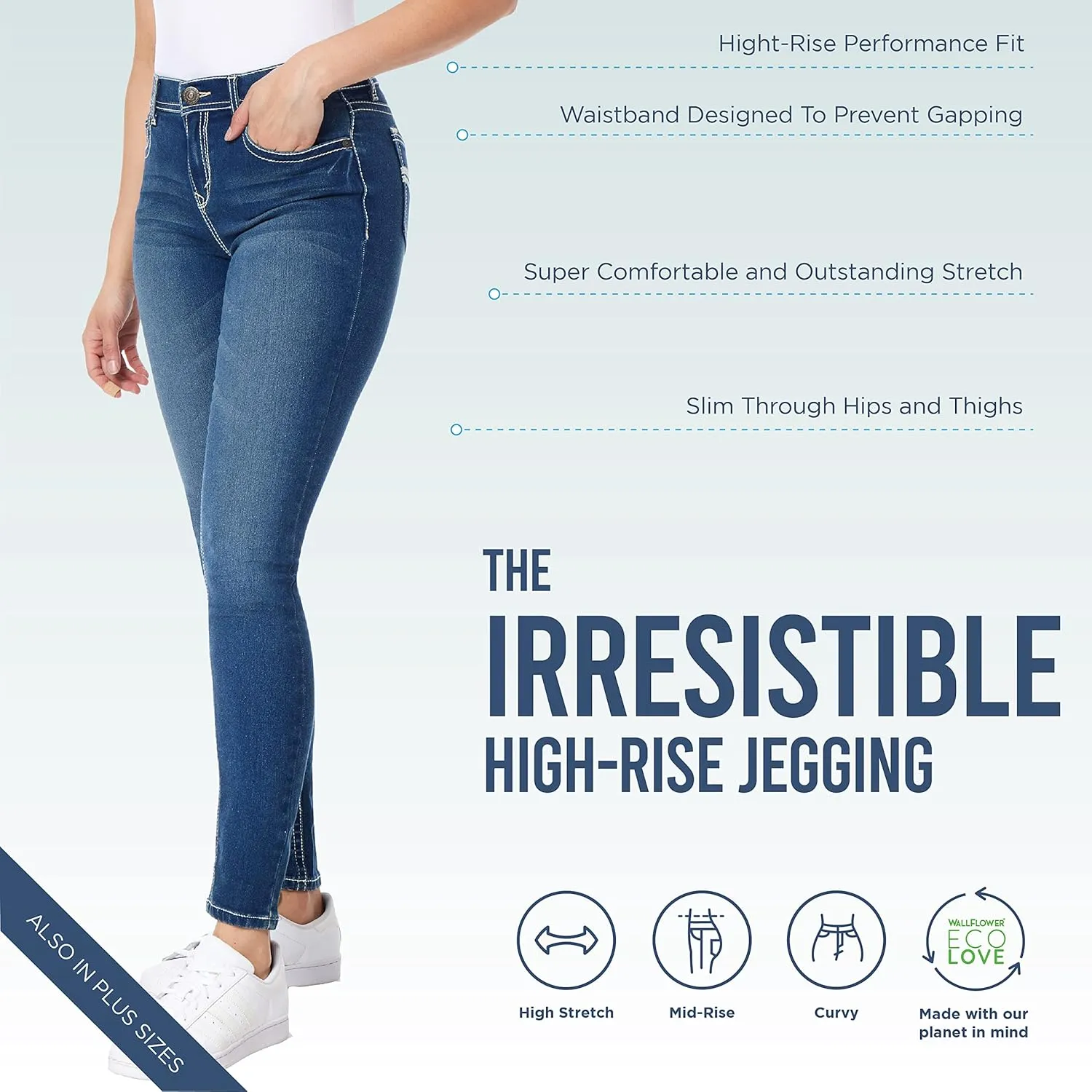 WallFlower Women's Irresistible Denim Jegging High-Rise Insta Soft Juniors Jeans (Standard and Plus)