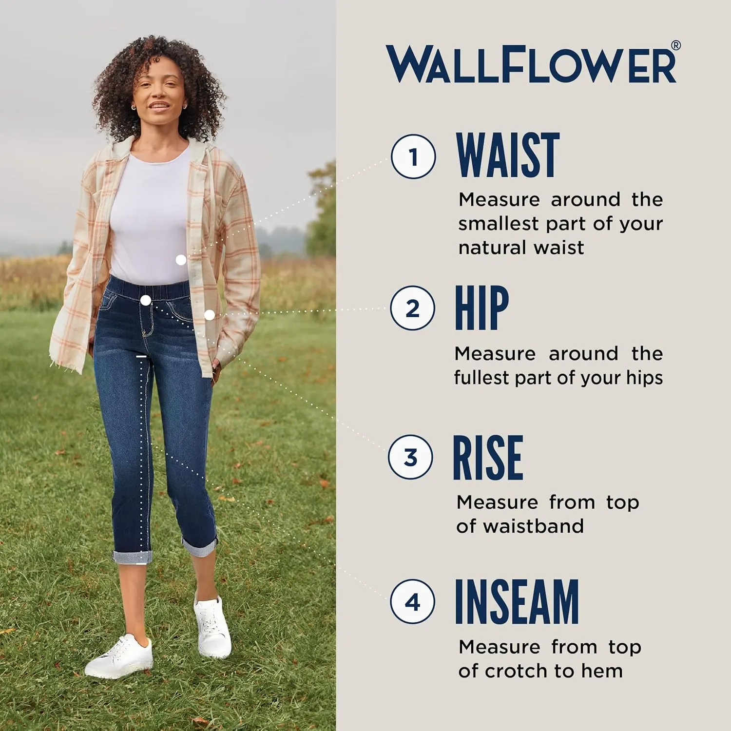 WallFlower Women's Pull on Denim Crop and Ankle High-Rise Insta Soft Juniors Jeans (Available in Plus Size)