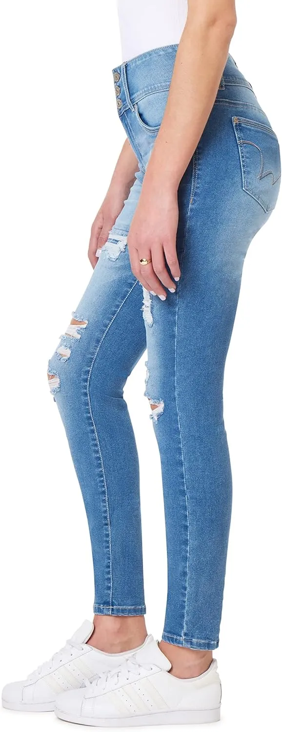 WallFlower Women's Sassy Ankle Skinny High-Rise Insta Soft Juniors Jeans