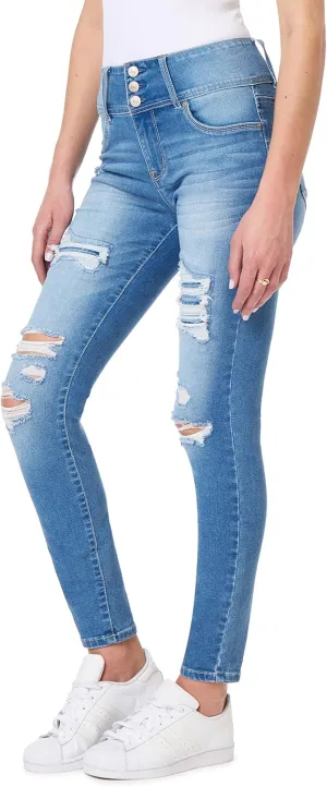 WallFlower Women's Sassy Ankle Skinny High-Rise Insta Soft Juniors Jeans