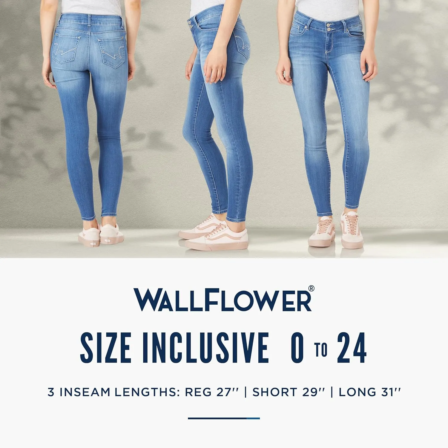WallFlower Women's Sassy Skinny High-Rise Insta Soft Juniors Jeans (Standard and Plus)