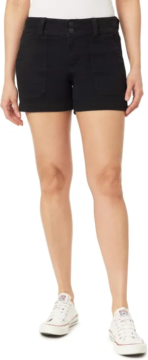 WallFlower Women's Ultra 4" Relaxed Utility Denim Shorts Mid-Rise Insta Soft Juniors