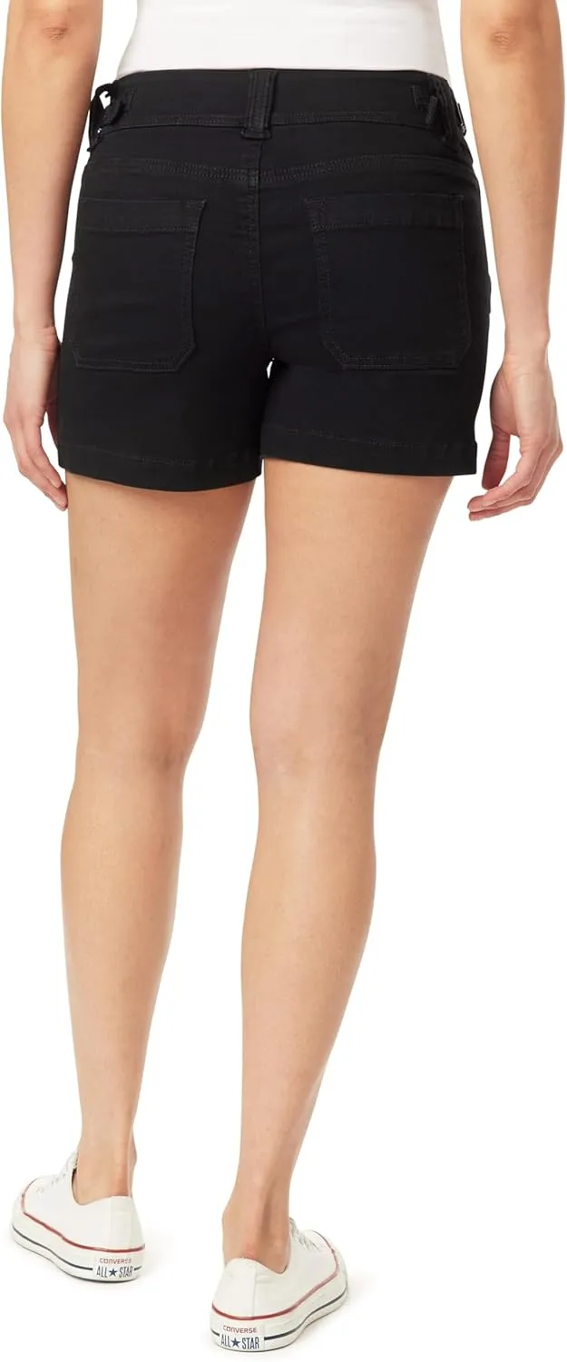WallFlower Women's Ultra 4" Relaxed Utility Denim Shorts Mid-Rise Insta Soft Juniors
