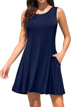 WEACZZY Women Summer Casual Swing T Shirt Dresses Beach Cover up Loose Dress
