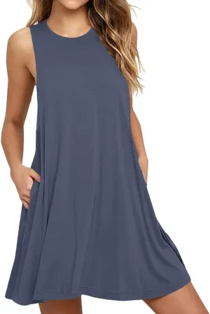 WEACZZY Women Summer Casual Swing T Shirt Dresses Beach Cover up Loose Dress